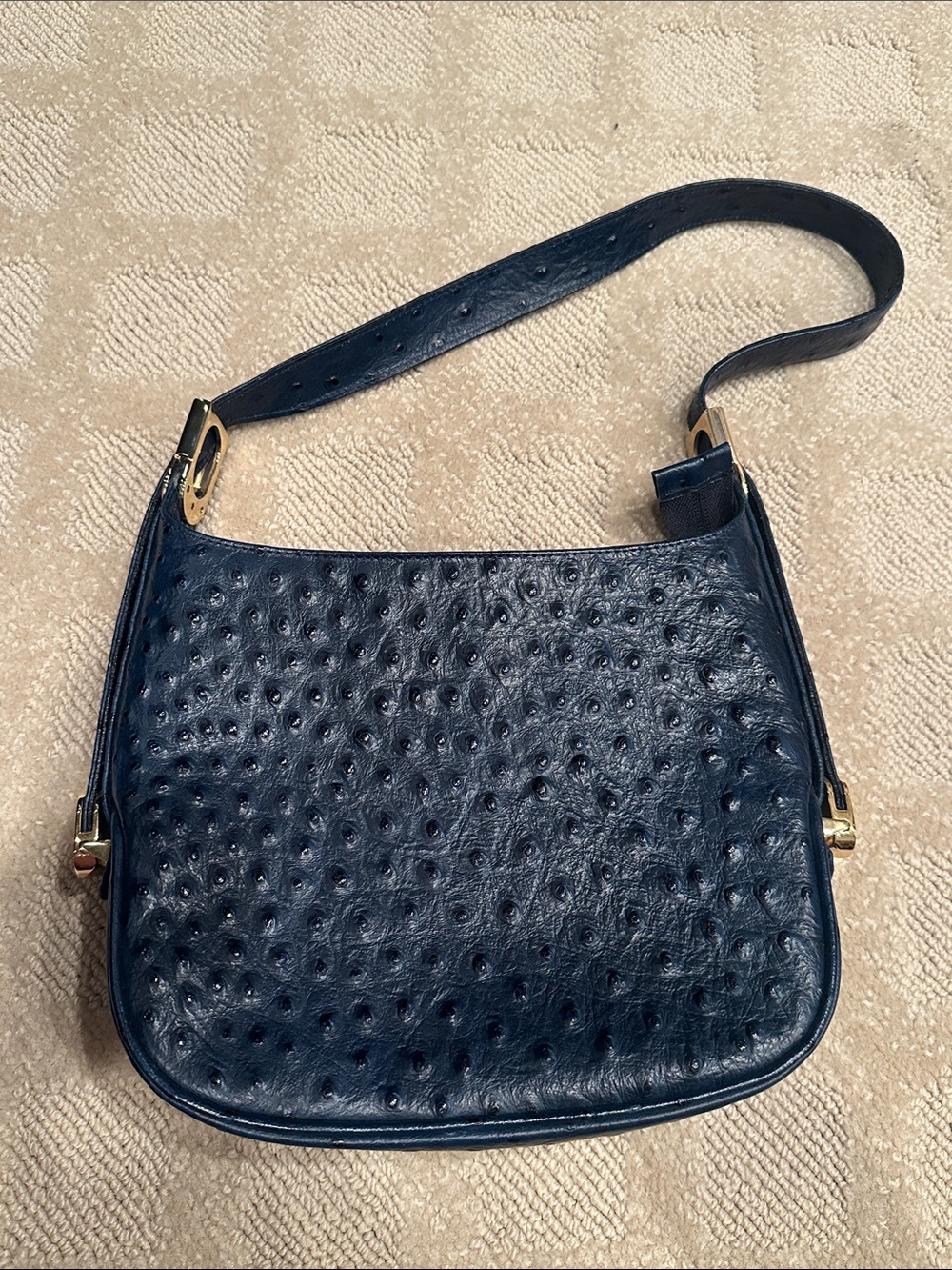 Vintage Vera Pelle Ostrich Shoulder Bag